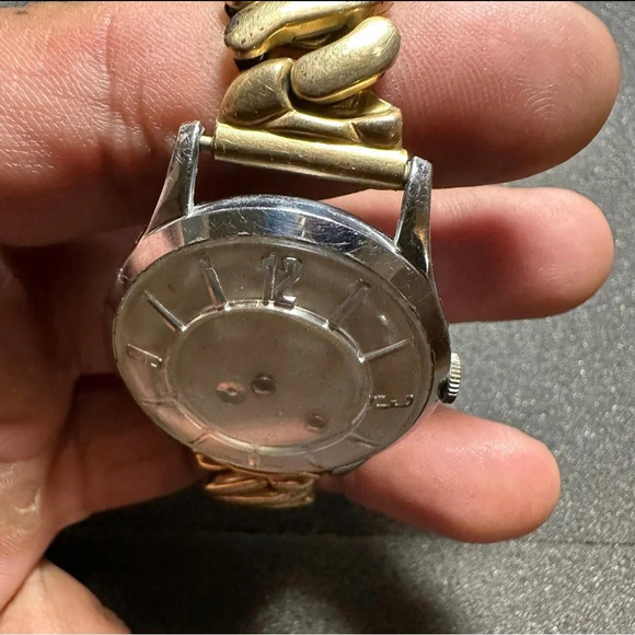 Vintage De Luxe Swiss Made Mystery Dial Mens Mechanical Wind Up Watch Working - Picture 5 of 9